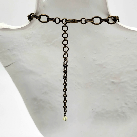 Sorrelli Rose Quartz + Aurora Borealis Swarovski Crystal Oval Statement Necklace - Picture 11 of 13